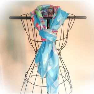 💕Beautiful Satin Scarf, Vibrant Colors, Floral💕